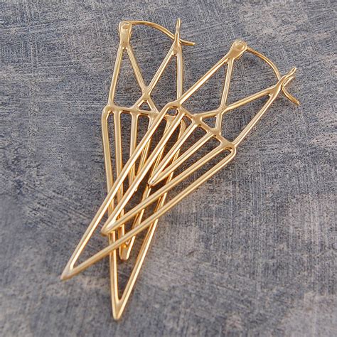 geometric gold statement drop earrings by otis jaxon silver jewellery | notonthehighstreet.com