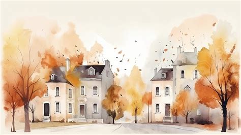 Autumn Natural Landscape Cartoon Powerpoint Background For Free ...