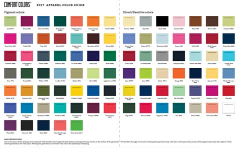 Comfort Colors- Color Guides – The Alabama Gymnastics Store