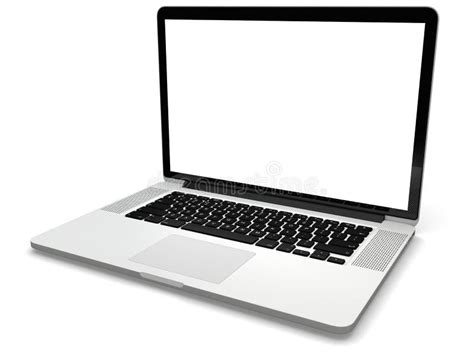 Laptop With White Screen Stock Photo - Image: 34927580