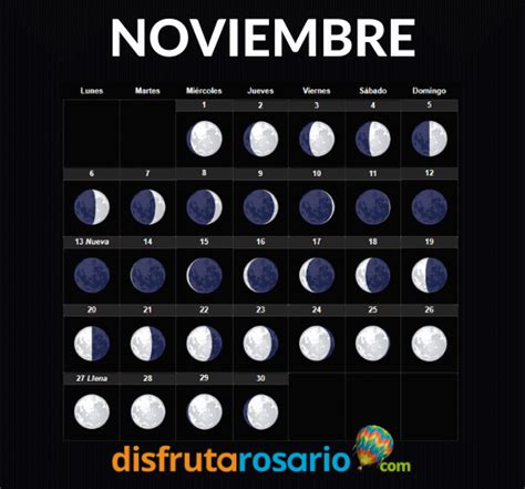 CALENDARIO LUNAR NOVIEMBRE 2023 - disfrutarosario.com