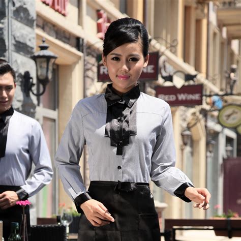 fashion casual Korea shop clerk uniform,shirt for waiter work wear Factory Wholesale