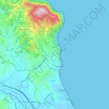 Sirolo topographic map, elevation, terrain