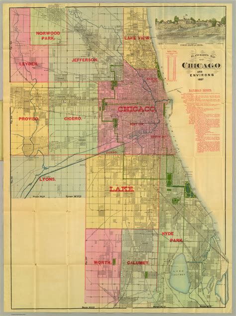 Blanchard's map of Chicago and environs 1887. : Blanchard, Rufus : Free ...