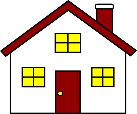 Charming Red and White House - Free Clip Art