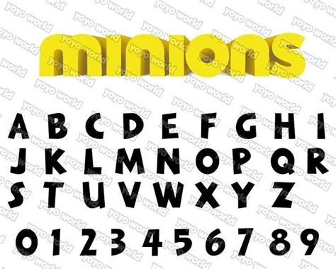 Minions Font, Minions Svg, Minions Font Svg, Minions Font Cricut ...