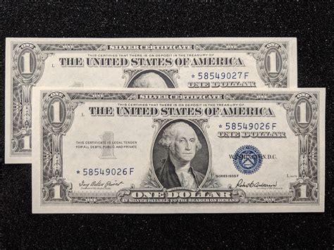 Consecutive Gem $1 Silver Certificate Star Notes : r/papermoney