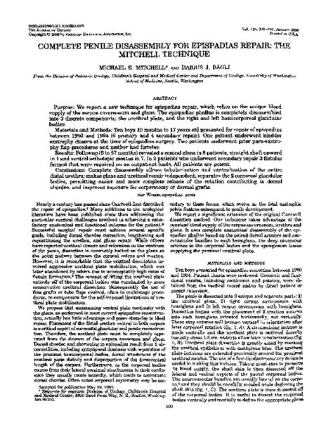 (PDF) Complete Penile Disassembly for Epispadias Repair: The Mitchell Technique | Rahul Bhushan ...