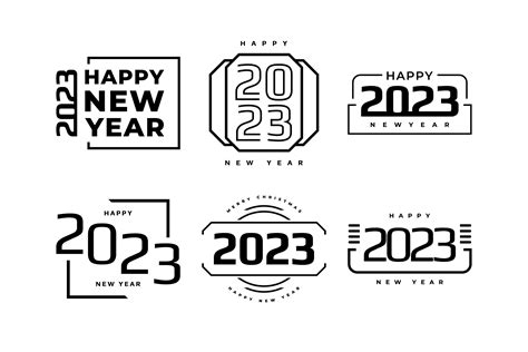 Set of 2023 Happy New Year Logo Graphic by weiskandasihite · Creative ...