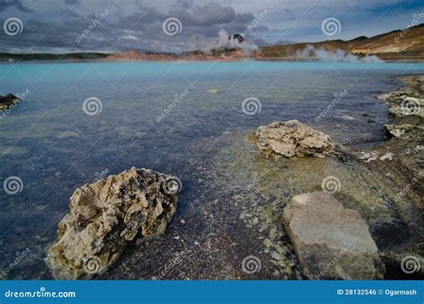 Beautiful Blue Lake Near a Powerplant in Iceland Stock Photo - Image of ...