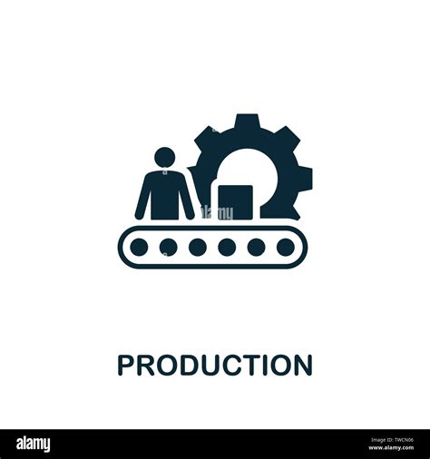 Production vector icon symbol. Creative sign from quality control icons collection. Filled flat ...