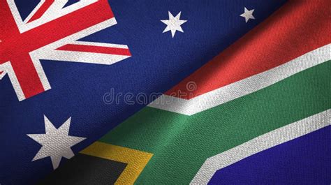 Australia and South Africa Two Flags Textile Cloth, Fabric Texture Stock Illustration ...