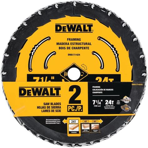 DEWALT 7-1/4 in. 24-Tooth Circular Saw Blades (2-Pack) DWA1714242 - The ...