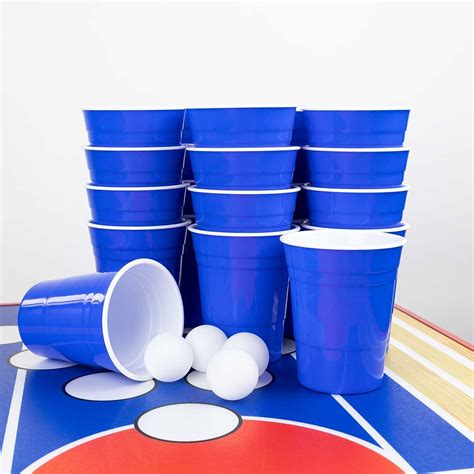 PONG CENTRAL — Reusable Beer Pong Cups With Balls - 22 Pack | Red ...