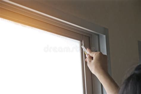 Building Windows Film Installation Process. Stock Photo - Image of precision, professional ...