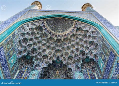 Details Of Iwan Of The Entrance Gate Of Shah Mosque Or Imam Mosque. Isfahan, Iran Editorial ...