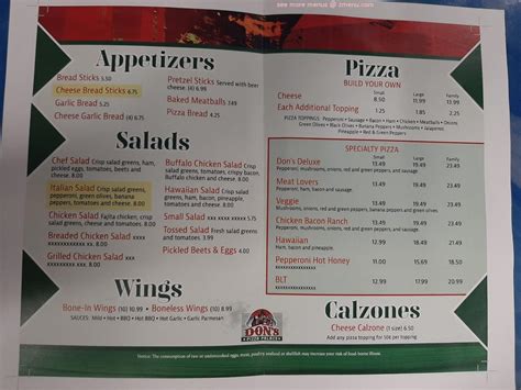 Online Menu of Dons Pizza Palace Restaurant, Germantown, Ohio, 45327 - Zmenu