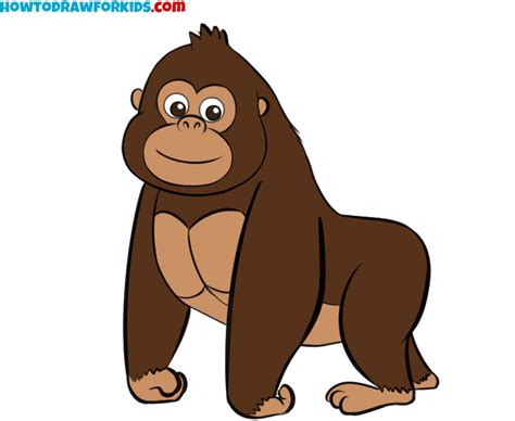 How to Draw a Gorilla For Kids - Easy Drawing Tutorial For Kids