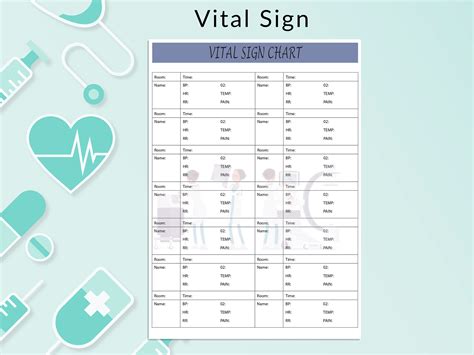 Printable Vital Sign Chart Printable Vital Sign Log A4 US ...