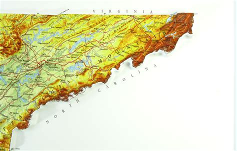 Tennessee Raised Relief 3D map – RaisedRelief.com