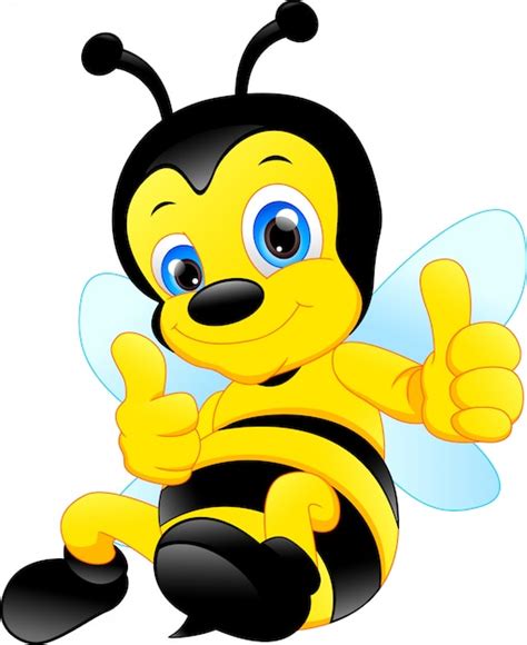 Funny bee cartoon | Premium Vector