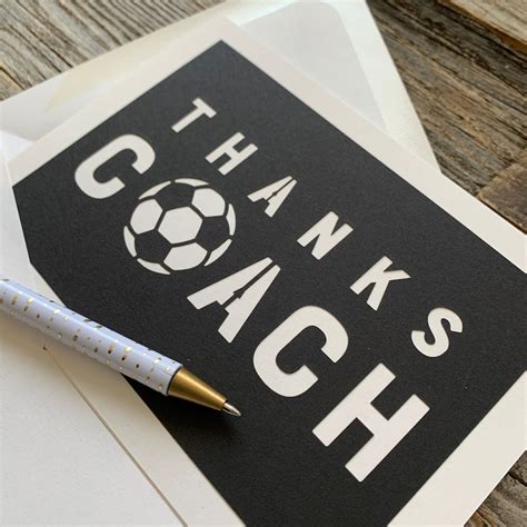 Thank You Coach Card Thanks Coach Card Soccer Coach Card | Etsy