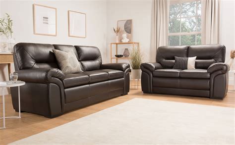 Bromley Brown Leather 3+2 Seater Sofa Set | Furniture Choice