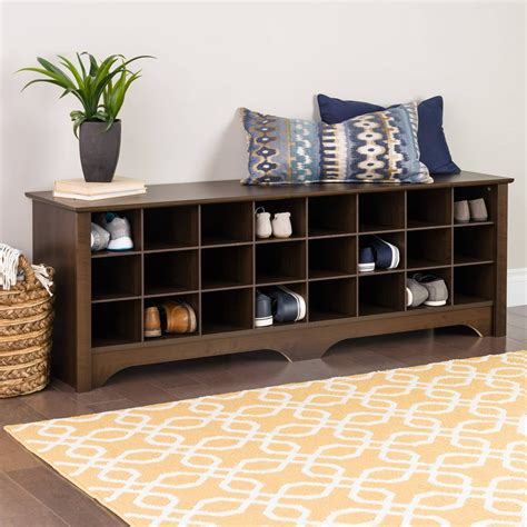 Prepac Entryway Shoe Storage Cubby Bench, Espresso 24 Pair - Walmart ...