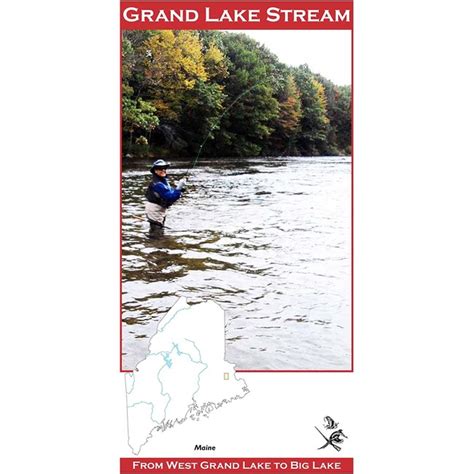 Grand Lake Stream 11x17 Fly Fishing Map - ibspot.com