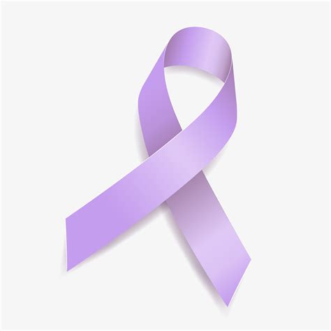 Lavender ribbon awareness General Cancer. Isolated on white background ...