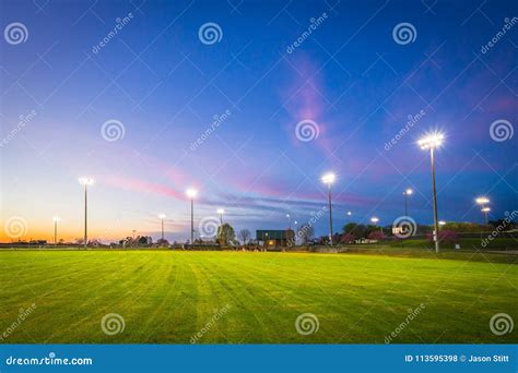 Baseball Field Sunset stock photo. Image of sunset, baseball - 113595398