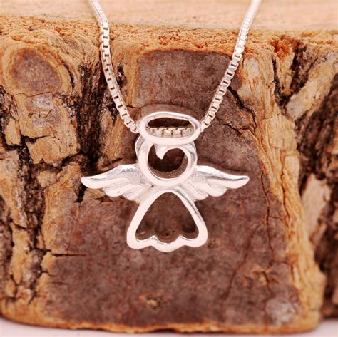 Sterling Silver Guardian Angel Necklace, Silver Angel Necklace, Angel Necklace, Guardian Angel ...