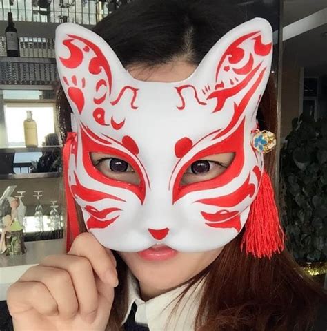 Fox Cat Mask Kitsune Hand-painted Anime Manga Movie Cosplay - Etsy