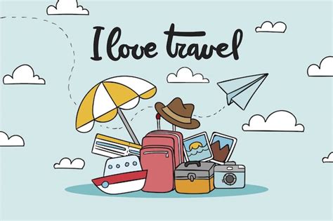 Free Vector | Hand drawn luggage travel background