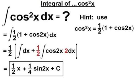 what is the integration of cos square x - Brainly.in