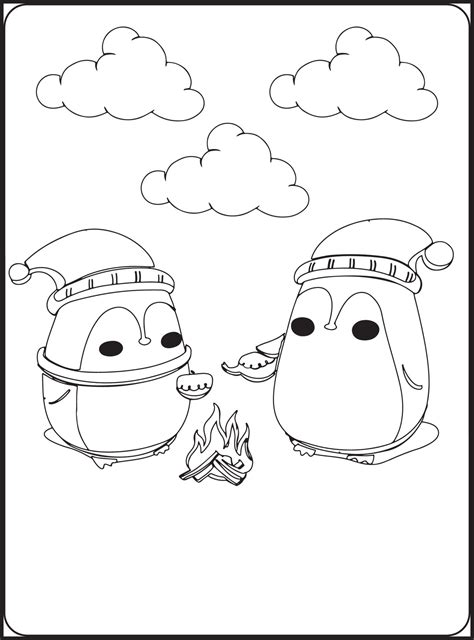 CUTE Winter Animals Coloring Pages 16200979 Vector Art at Vecteezy