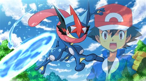 ash ketchum, greninja, and ash-greninja (pokemon and 2 more) drawn by pokemoa | Danbooru