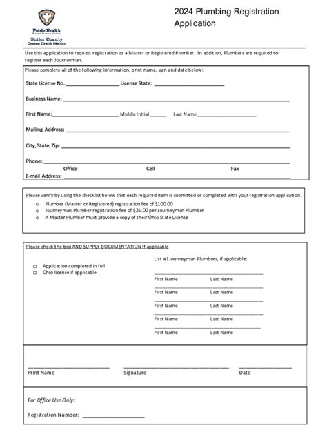 Fillable Online Drain Cleaner Registration Application Fax Email Print ...