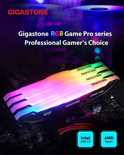 【DDR4 RAM】Gigastone Black RGB Game PRO Desktop RAM 16GB (2x8GB) DDR4 ...