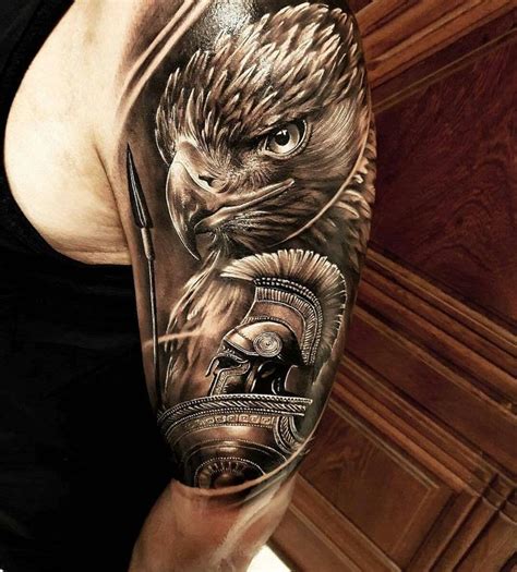 😍Amazing artist @samuraistandoff awesome eagle warrior arm tattoo! @art ...