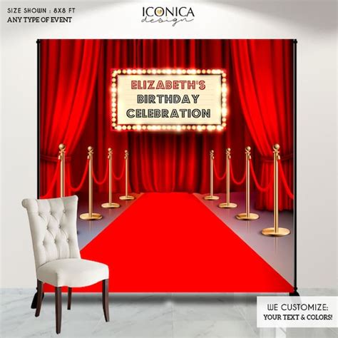 Hollywood Backdrop,Hollywood Party Personalized backdrop,Movie Theme Red Carpet Backdrop ...