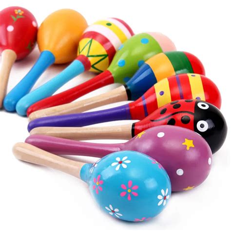 Colorful wooden toys musical instruments baby toy montessori rattle shaker kids toys music toys ...