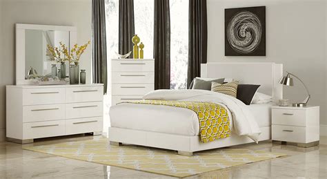 Lisle California King 4 Piece Bedroom Set in White High Gloss Lacquer - Walmart.com