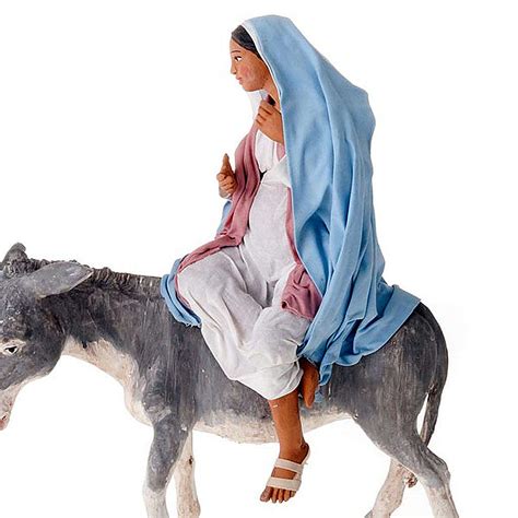 Nativity scene set Joseph and expecting Mary on donkey 30 cm | online ...