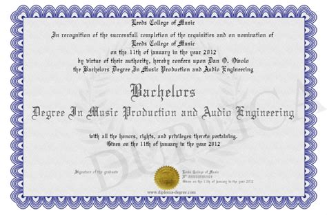 Bachelors Degree In Music Production and Audio Engineering