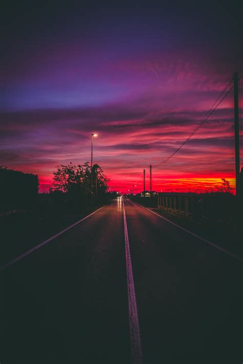 Gray asphalt road, Road, Sunset, Horizon HD wallpaper | Wallpaper Flare