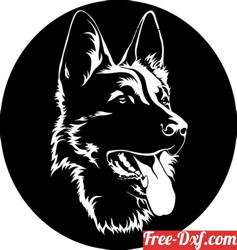 Download German Shepherd clipart bnZLJ High quality free Dxf file