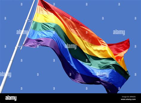 Rainbow flag waving over Castro District in San Francisco. California, USA Stock Photo - Alamy