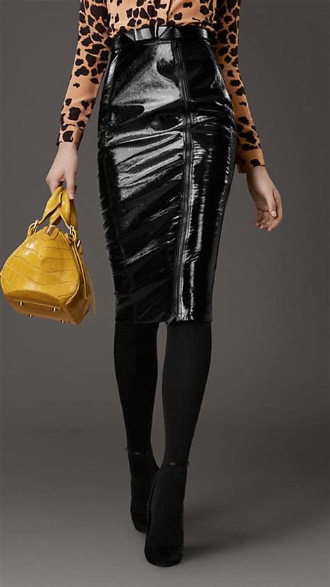 Burberry Patent Leather Pencil Skirt, $1,595 | Burberry | Lookastic