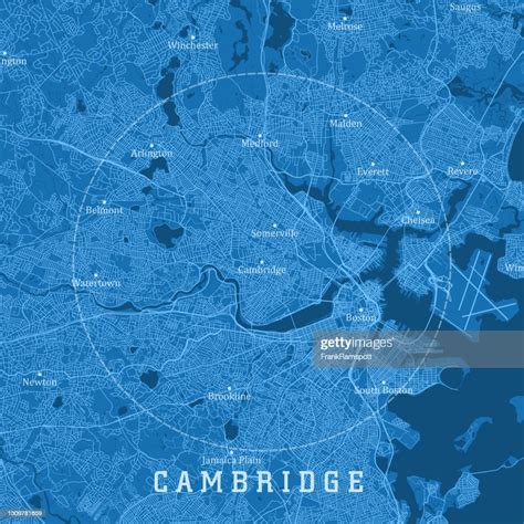 Cambridge Ma City Vector Road Map Blue Text High-Res Vector Graphic ...